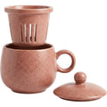 Blocn Bloomcrest Ceramic Tea Cup with Infuser and Lid 15 oz Rose Clay - Product view