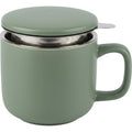 Blocn Ceramic Tea Cup Sage Infuser Lid 14 oz